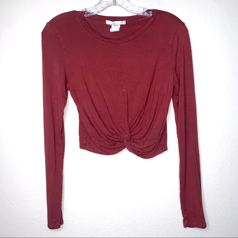 Gaze Burnout Red/Rust Crop Top